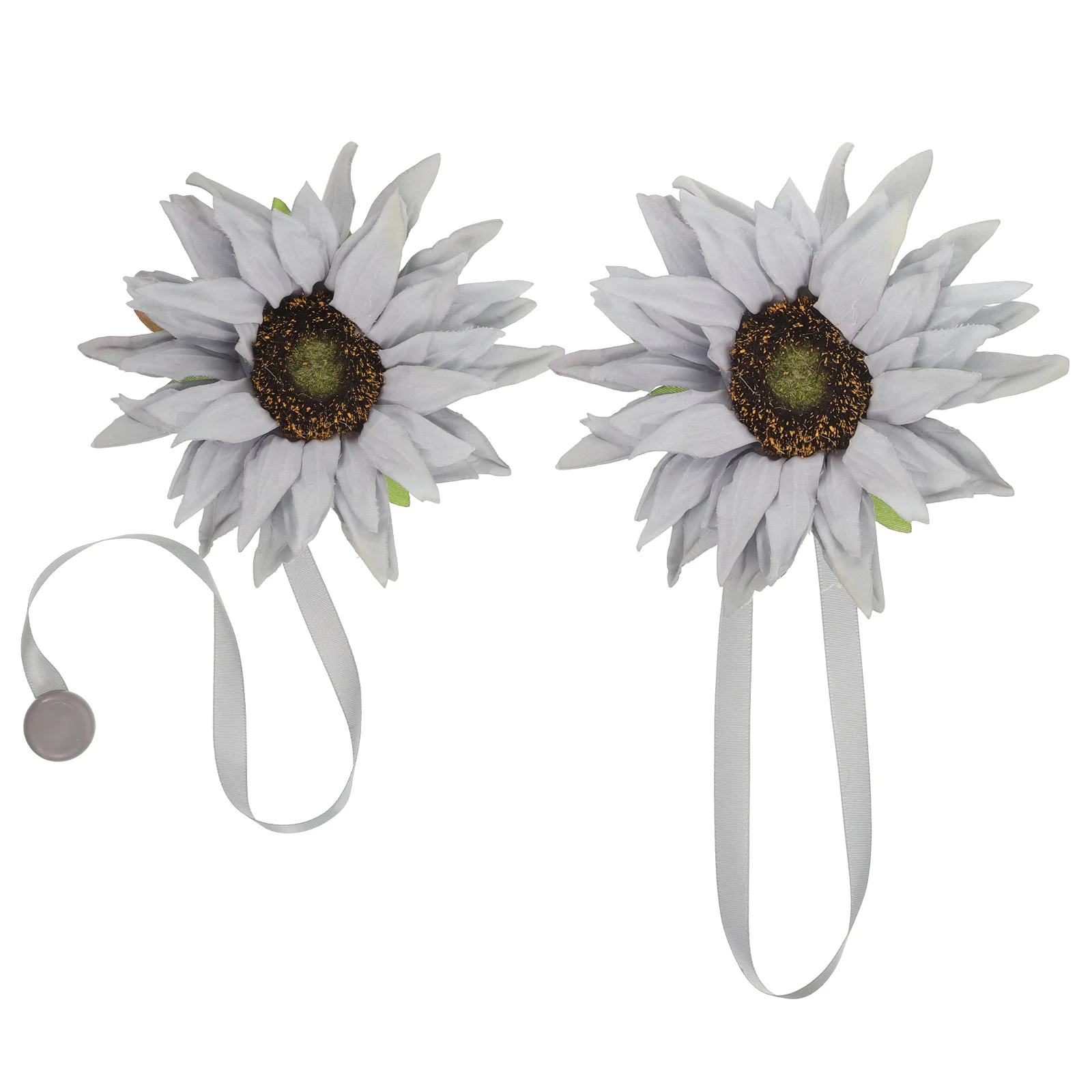 

2 Pcs Sunflower Curtain Buckle Holder Magnet Wild Magnetic Tiebacks Decor Buckles Metal for Curtains