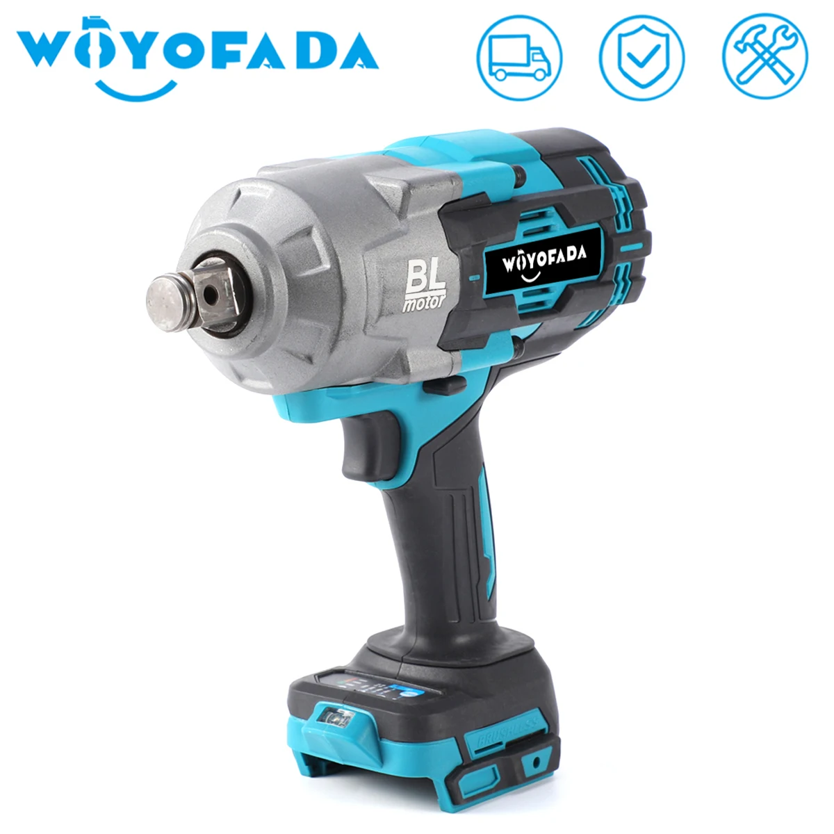 2100n.m Brushless Cordless Electric Impact Wrench Rechargeable 3/4