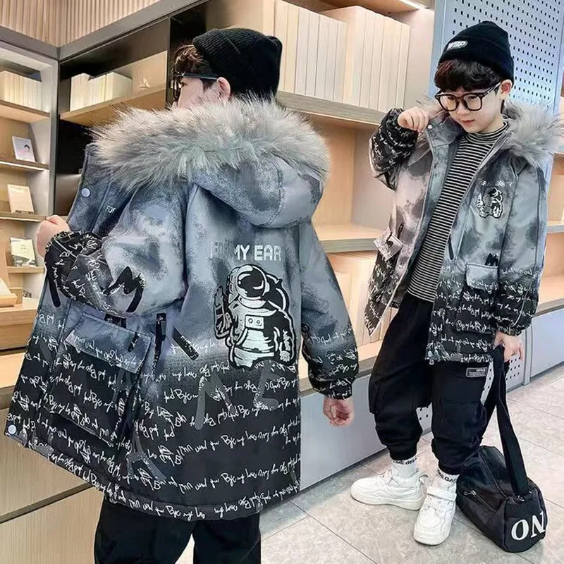 

Winter Teenager Children's Down Jacket for Boys Clothes Thick Warm Waterproof Coat Kids Parka Teens Clothing Outerwear Snowsuit