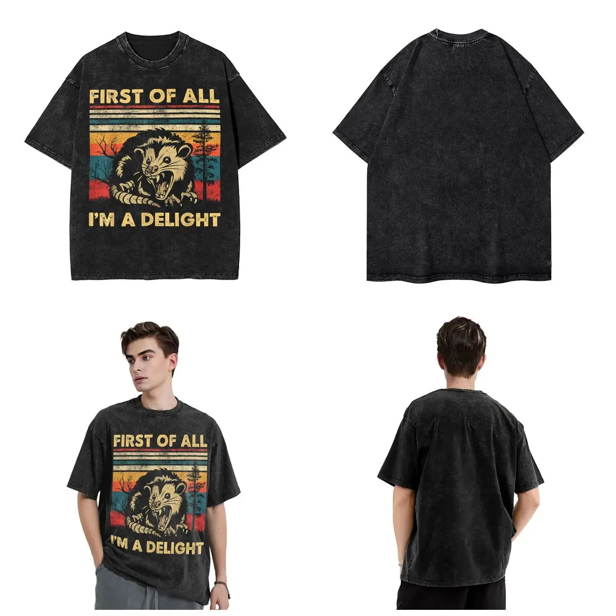 Фото Стильные, в первую очередь, рубашки с надписью «I'm A Joy», «Sarcastic Mad Opossum», «Merch Possum Meme», футболки, топы для мужчин и женщин, 100% хлопковые футболки №5