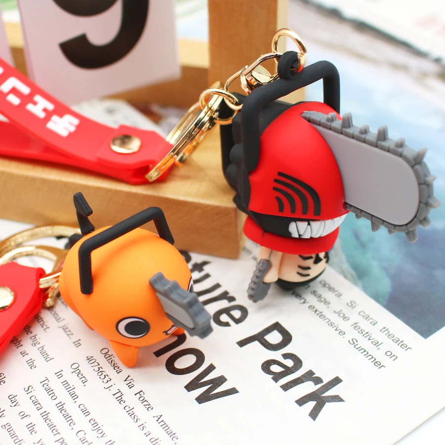 Anime-Inspired Chainsaw Man 3D Doll Keychain - Cartoon Character Car Accessory & Birthday Gift