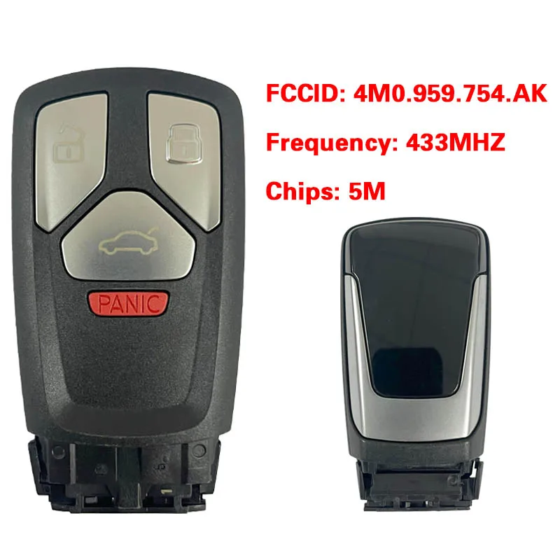 

CN008054 OEM Blank MLB FCC 4M0 959 754 AK Suitable for Q7 original remote control key 3+1buttons 433Mhz 5M chip Keyless GO