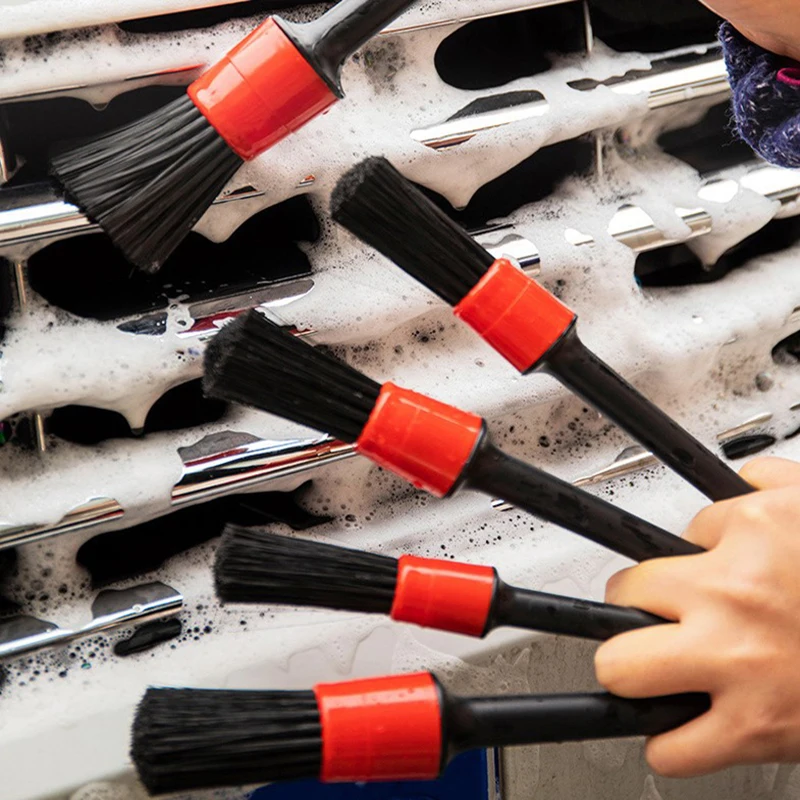 

5Pcs Soft Detailing Brush Set Car Cleaning Detailing Brush Dashboard Air Outlet Brush For Car Cleaning Dirt Dust Clean Brushes
