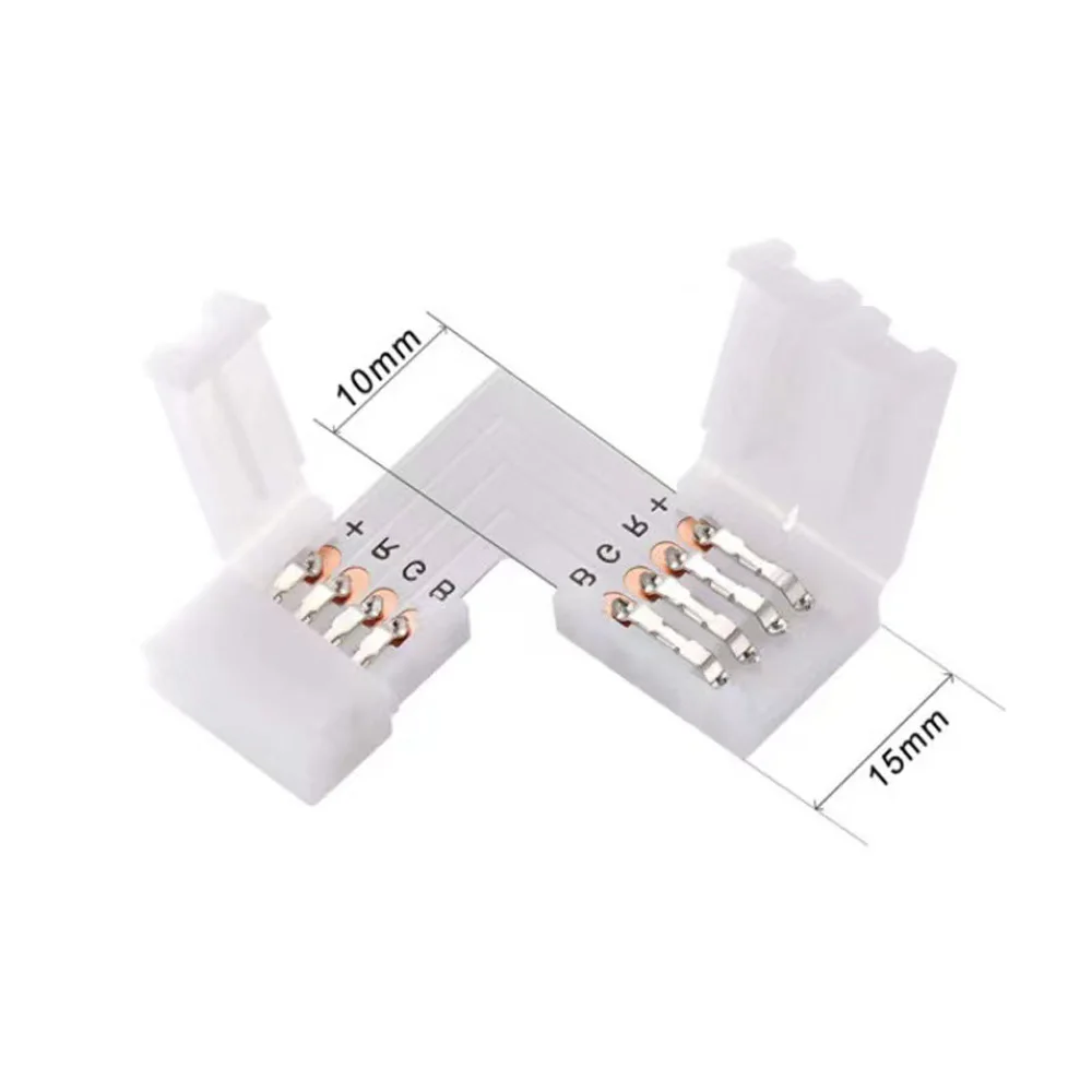 Connettore striscia LED 4 poli, Connettore luce LED senza saldature Estensione luce LED a forma di L Connettore adattatore LED senza saldature a forma di T per strisce LED 3535 RGB di