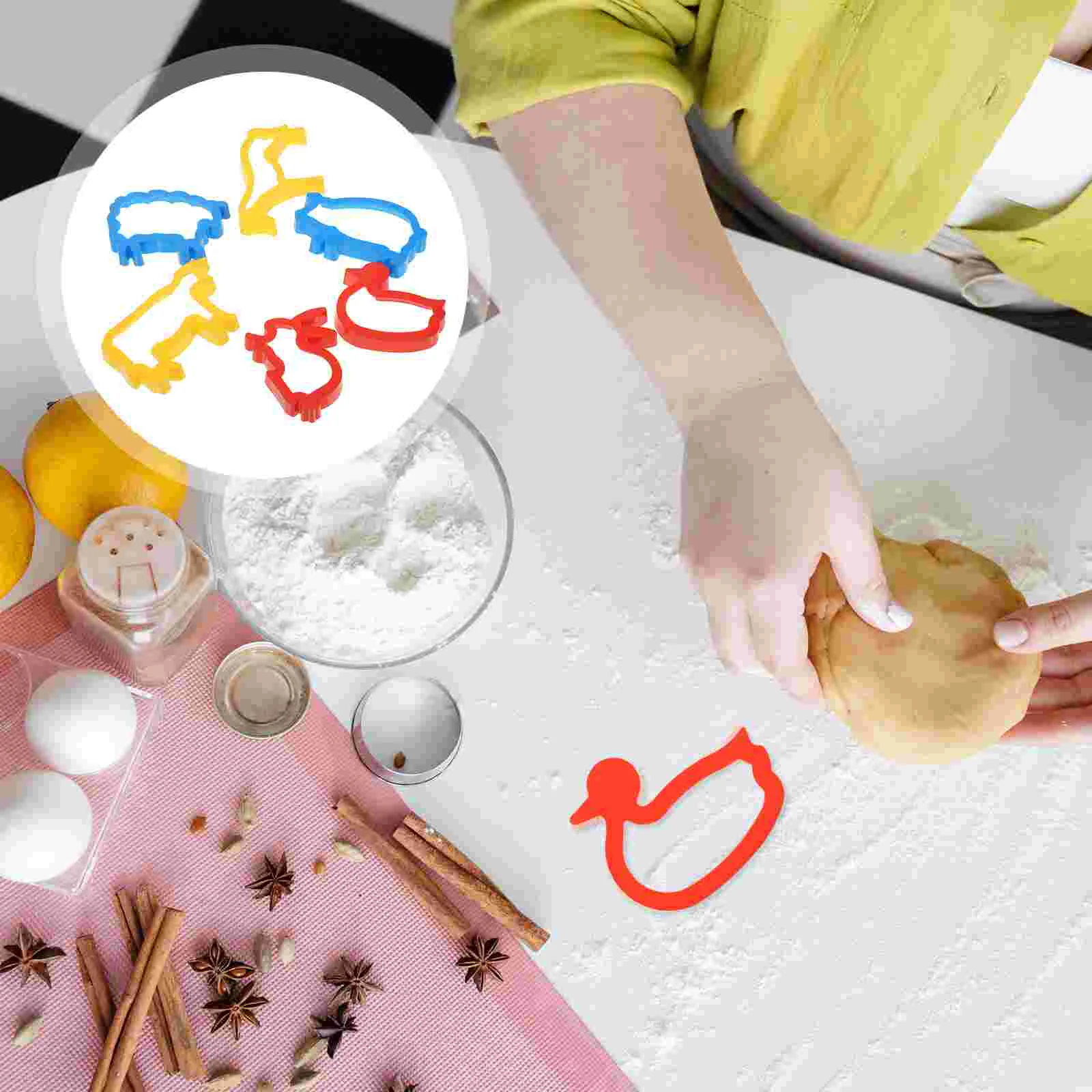 

6pcs Cookie Mold DIY Cookie Dough Biscuit Pastry Colorful Cookie Modelling for Children Kids Style 1