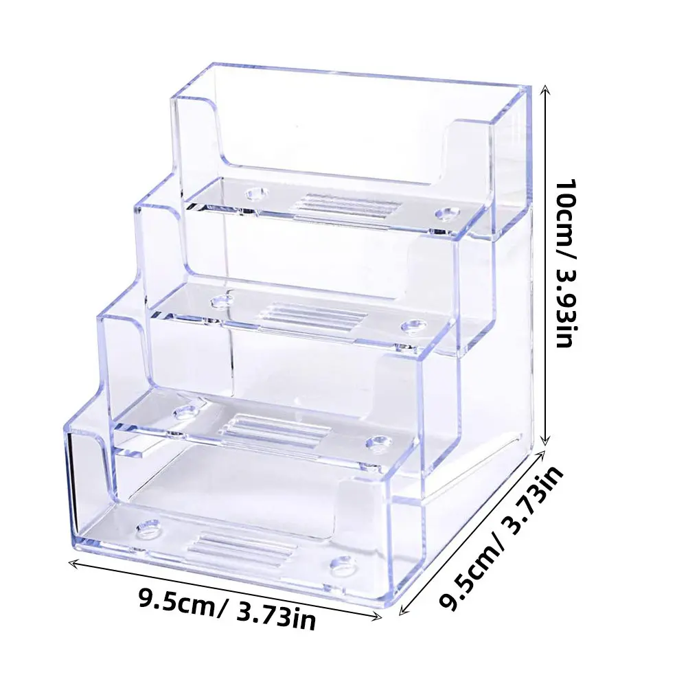 2Pcs 세련된 투명 명함 홀더 대용량 명함 주최자 데스크탑 디스플레이 보관함 사무용품