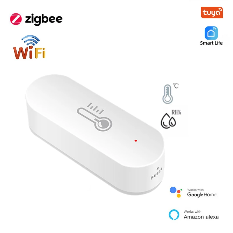 

Tuya Zigbee Wifi Smart Temperature Humidity Sensor Hygrometer Thermometer Detector Smart Home Via Alexa Google Home Smart Life