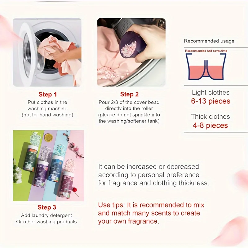 New Luxurious Scented Laundry Beads-Softens & Freshens Fabrics, Gentle Cleaning, Available in 4 Scents,Perfect for Home & Dorm