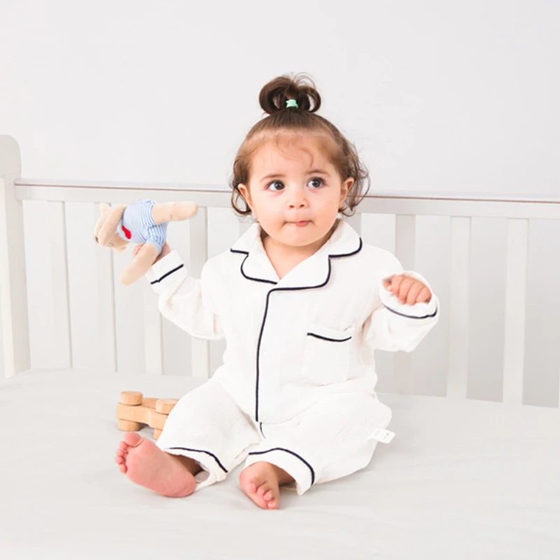 Gauze Baby Romper Infant Bodysuit Newborns Onesie Girls Sleeping Pajamas Long-sleeve Jumpsuit Home Clothes Sleepwear Solid Ropa