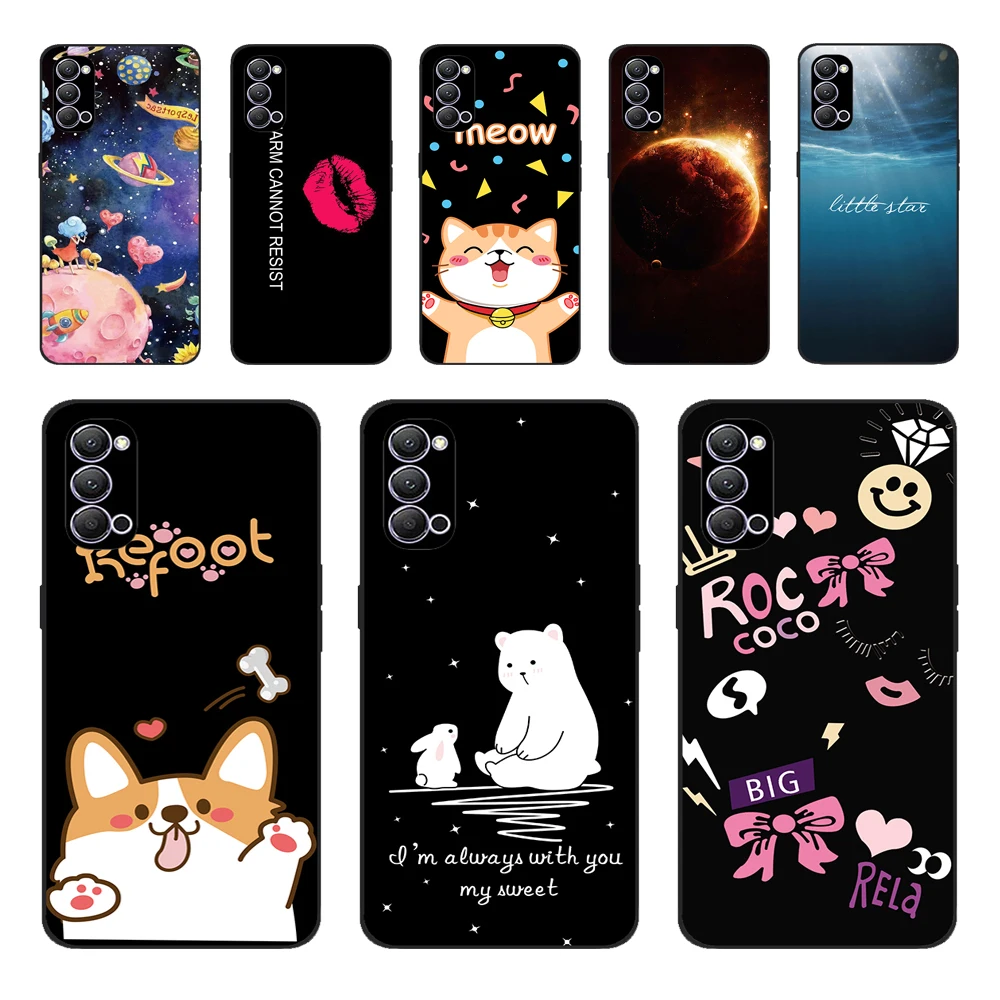 Per Oppo Reno4 Pro Custodia Reno 4 Custodia Morbida In Silicone Verniciato Carino Per Oppo Reno4 5G Reno 4 Pro 5G Cph2089 Custodie Per Telefoni Fundas
