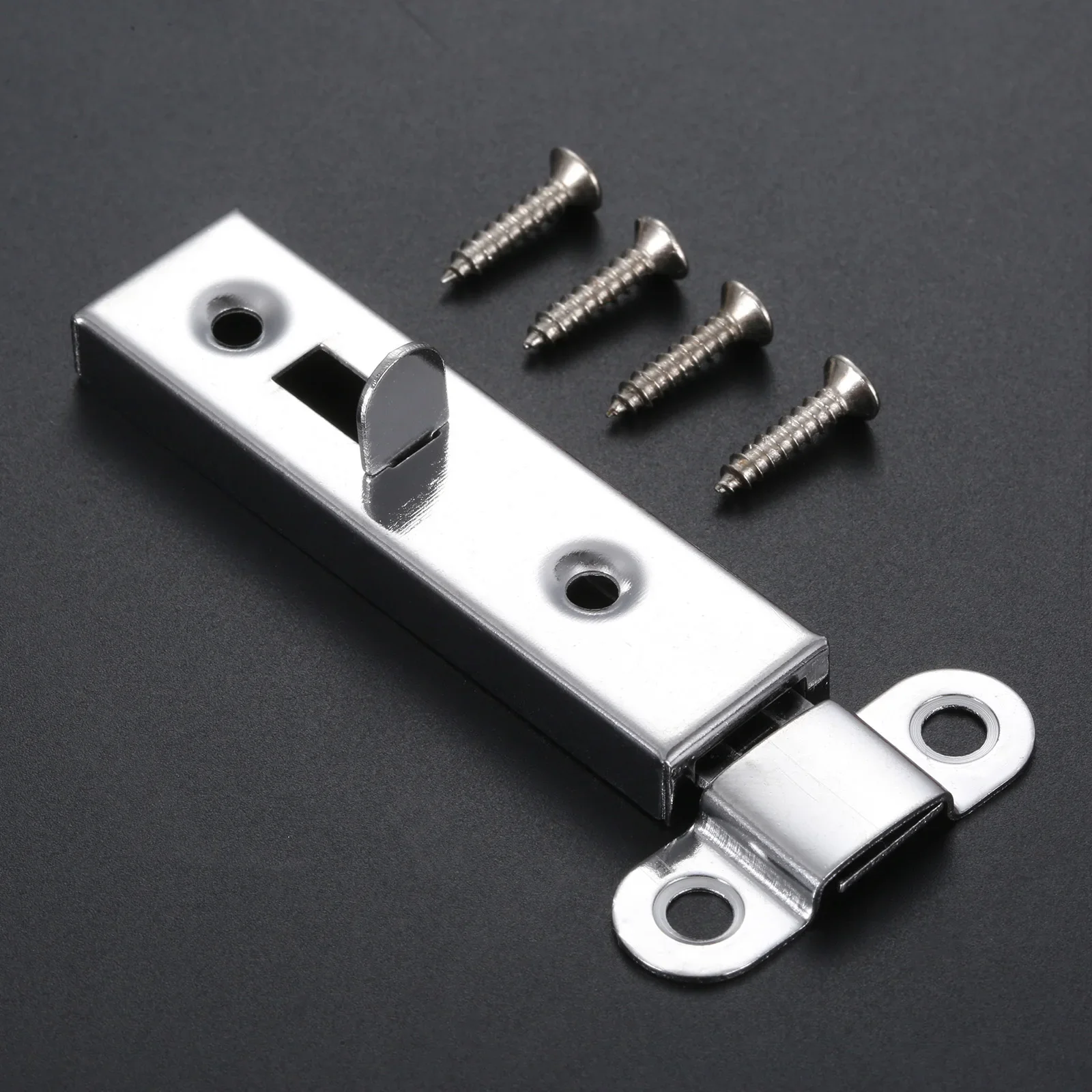 Door Latch 1pc Door Window Security Bolt Button Open Lock Latch Home Hardware with Screws 61*16mm Metal
