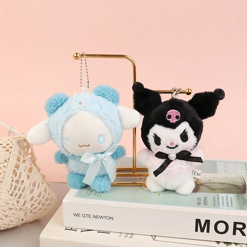 

Sanrioed Kawaii Hello Kitty Kuromi Plush Doll Toys Pendant Cute Plush Keychain Bag Pendant Christmas Gifts12CM