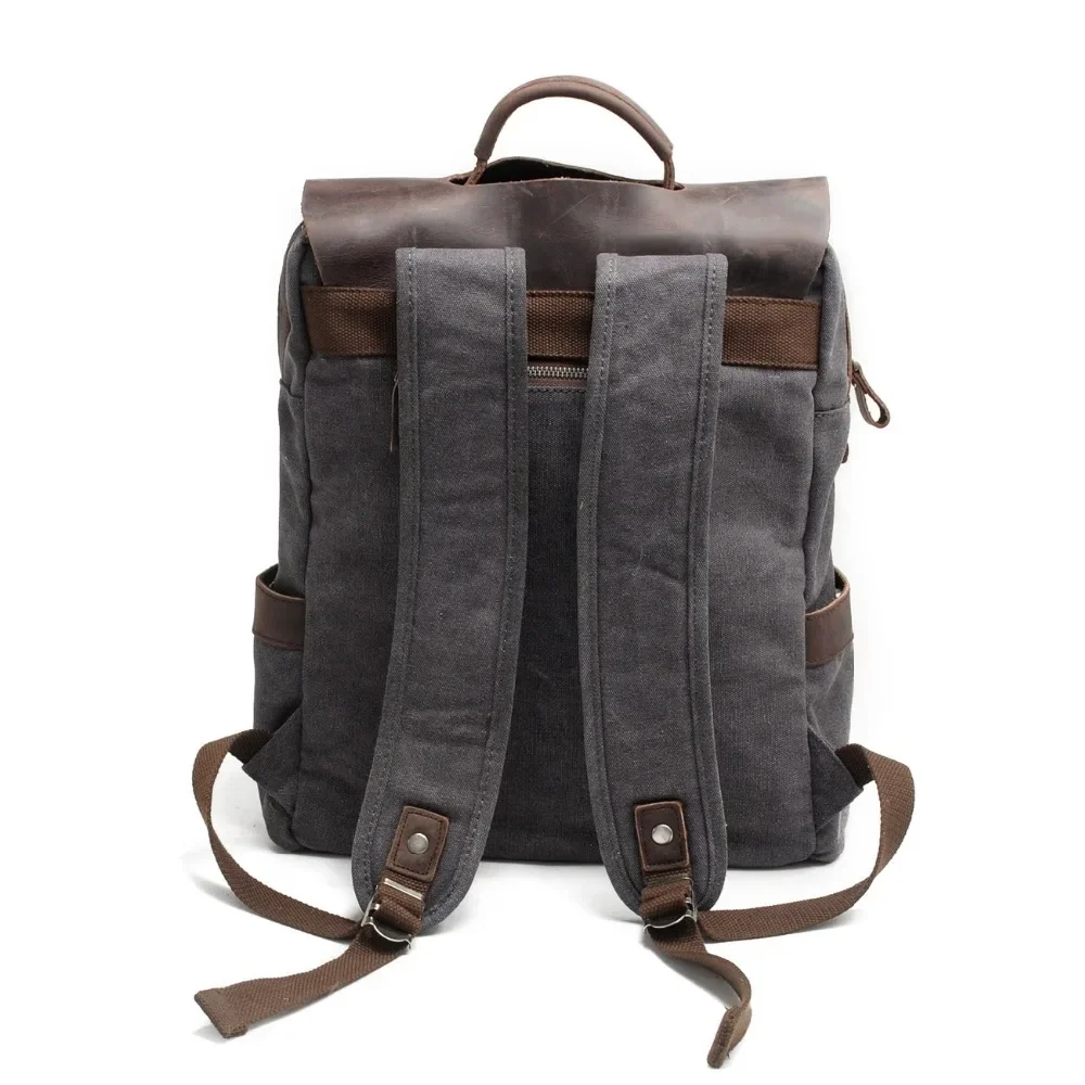 Hot New Mountaineering bag Fashion Men Backpack Vintage Canvas Backpack Leather School Bag Neutral Portable Wearproof Travel Bag