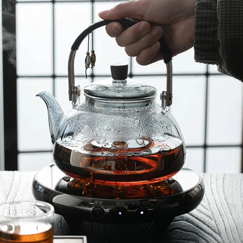 Electric Pottery Stove High Temperature Resistant Intelligent Timer Keep Warm Tea Maker Home Use 950-1200ml Glass Pot Tea Set 5