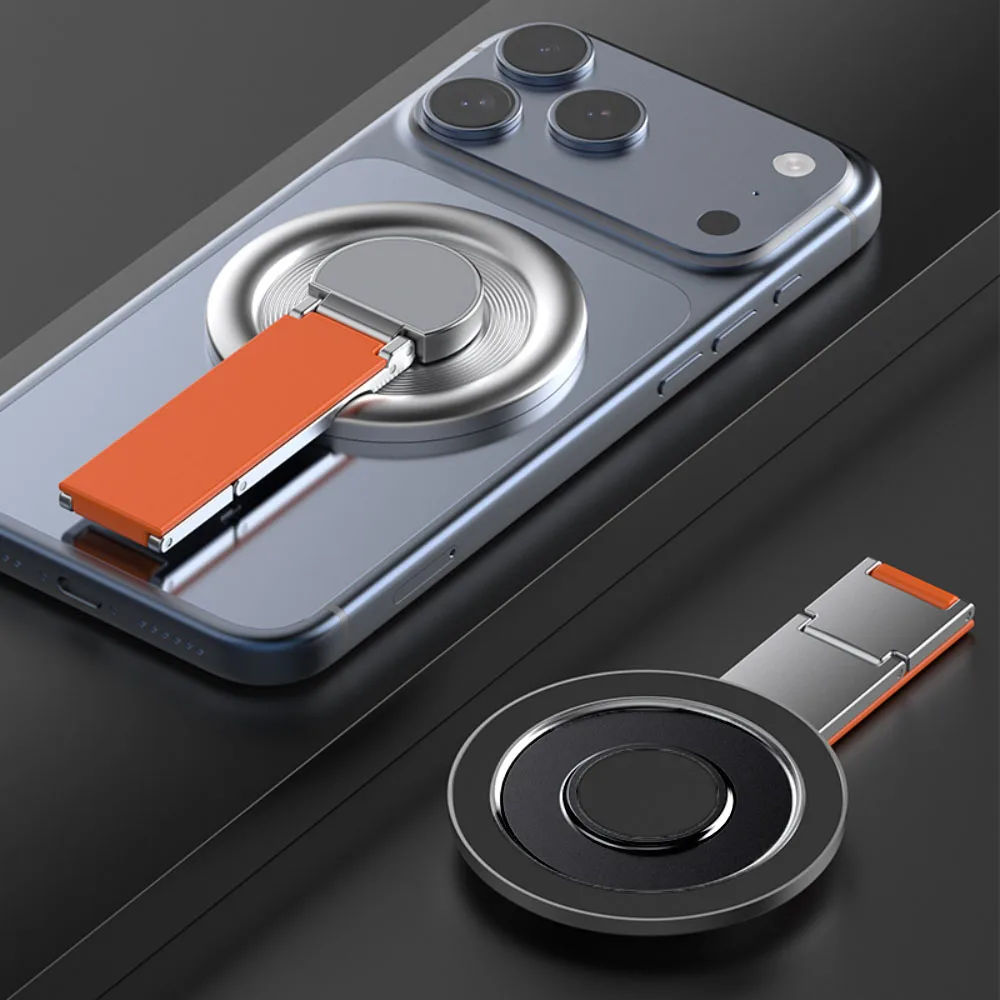 Foldable MagSafe Ring Holder - 360° Rotating Stand with Enhanced Grip for Desk, Viewing & Travel