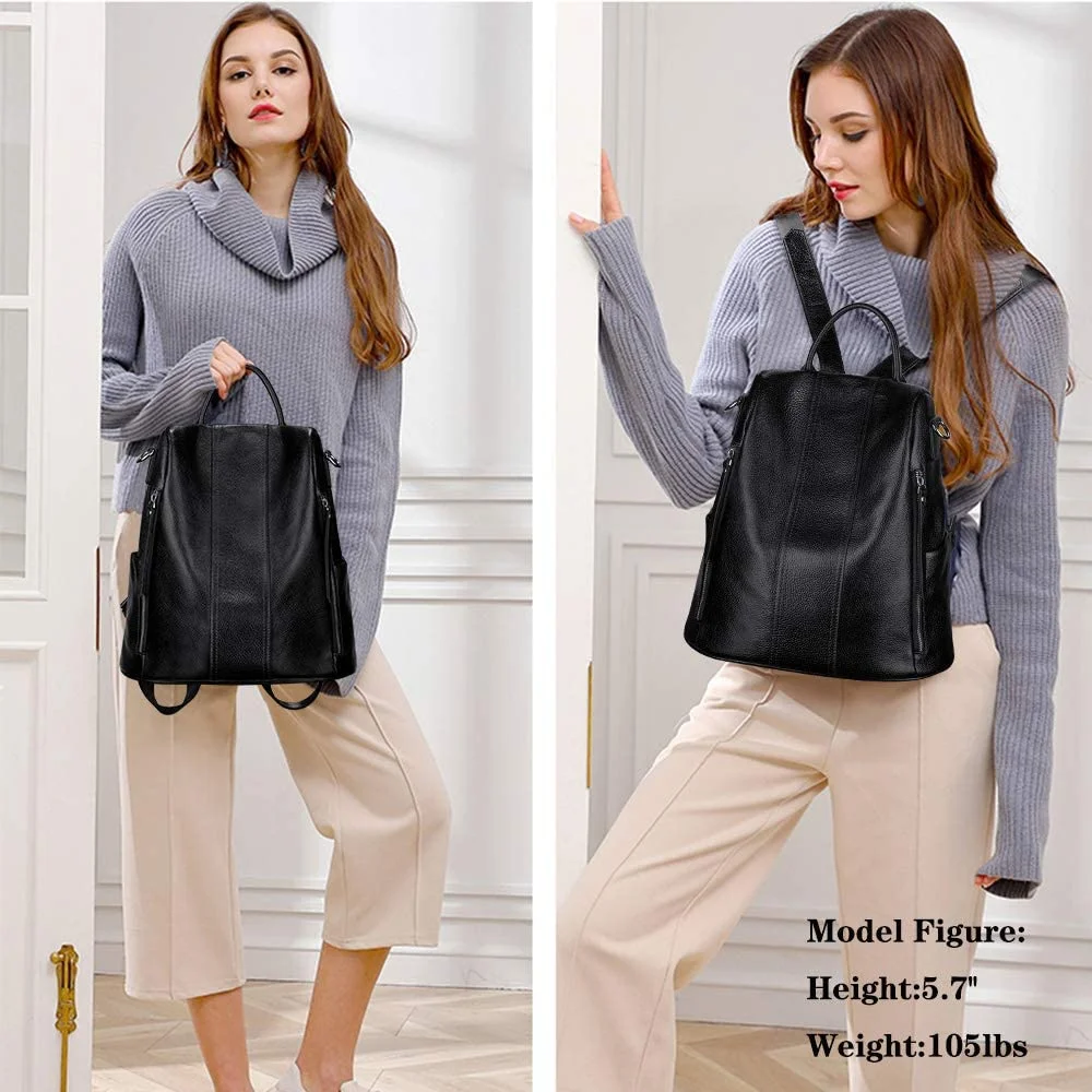 Casual Women Soft Leather Backpack