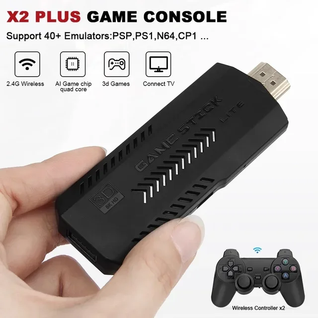 X2 Plus 256G 50000 Game GD10 Pro 4K Game Player 3D HD Retro Video Game Console Wireless Controller TV 50 Emulator For Kids Gifts 4