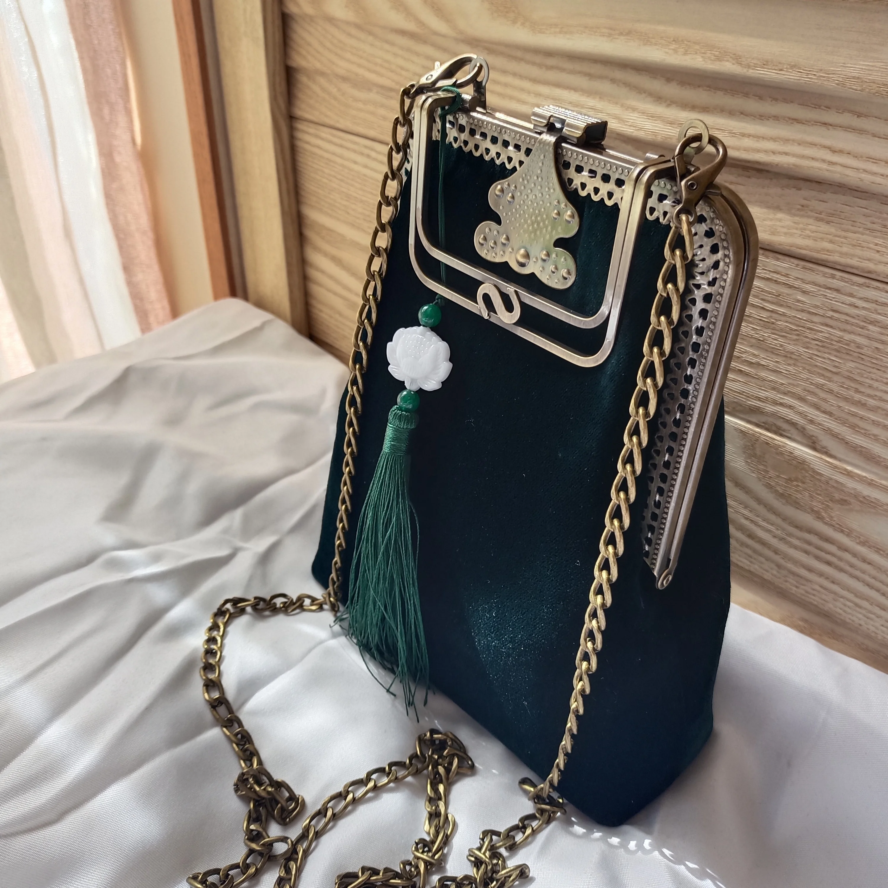 Black Green Mother Gift Bag Bags Vintage Top Handle Phone Bag Tote Women's Handbags Purses Chain Women Shoulder Crossbody Bags