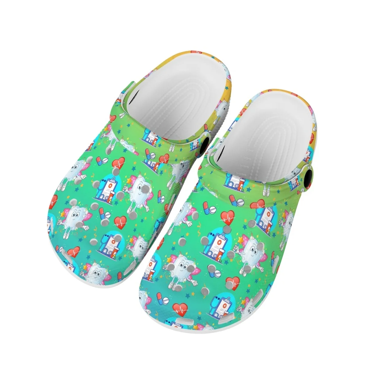 Cute Teeth Nursing Flat Shoes Outdoor Women Comfortable Non-slip Summer Sandals High Quality Soft Sole Garden Shoes Slippers New