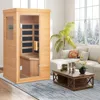 Infrared Sauna 1 Person,Full Spectrum Infrared Sauna for Home,Indoor Dry Sauna with 4 Heater Panels,Bluetooth and Tempered Glass 2