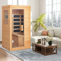 Infrared Sauna 1 Person,Full Spectrum Infrared Sauna for Home,Indoor Dry Sauna with 4 Heater Panels,Bluetooth and Tempered Glass 2