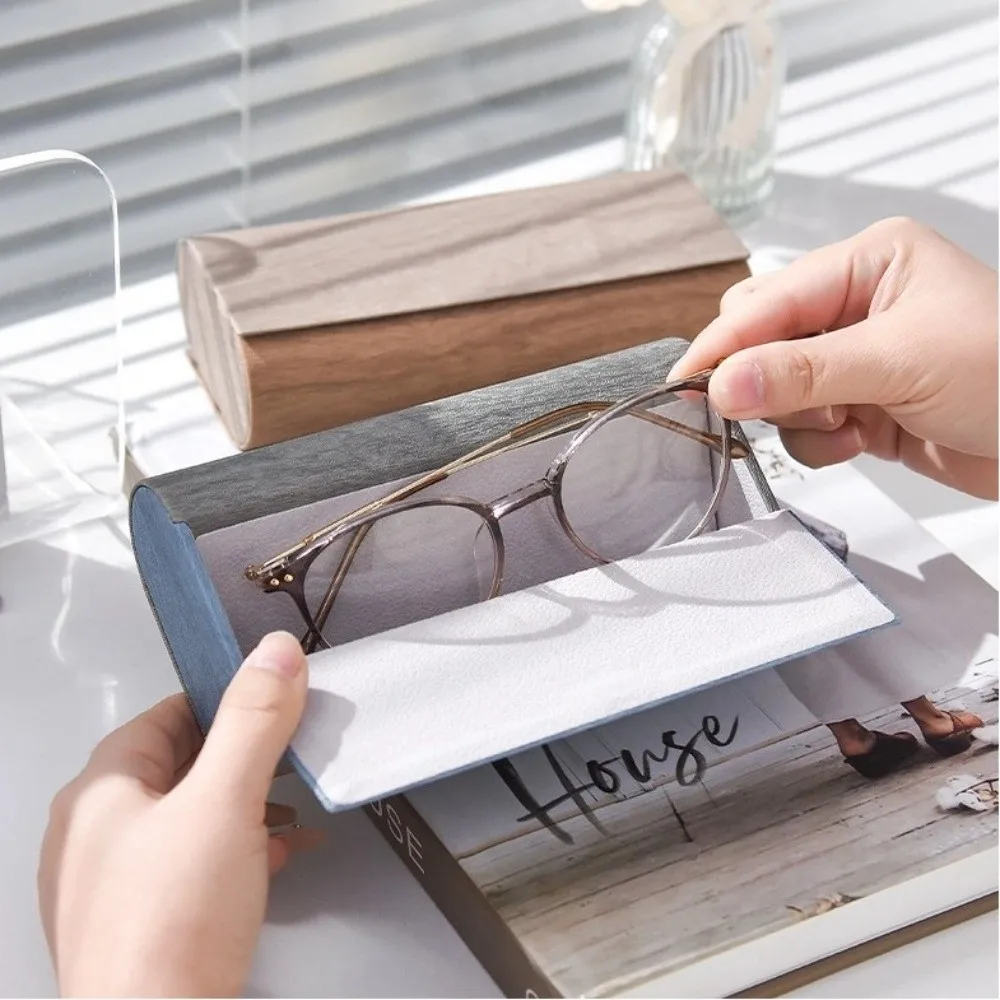 Double Layer Double Eyeglasses Case Large Capacity PU Leather Eyeglasses Holder Scratch Resistant Waterproof Sunglasses Box