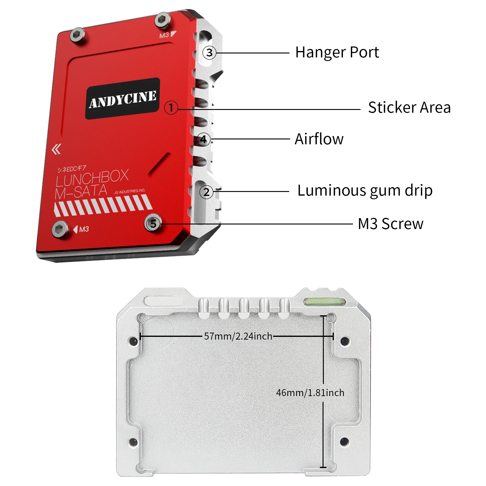 Dissipação de Calor Msats para Sata Liga de Alumínio para Atmos Andycine Lancheira Disco Rígido Caixa Gabinete Ninja v Ssd Case - Image 2