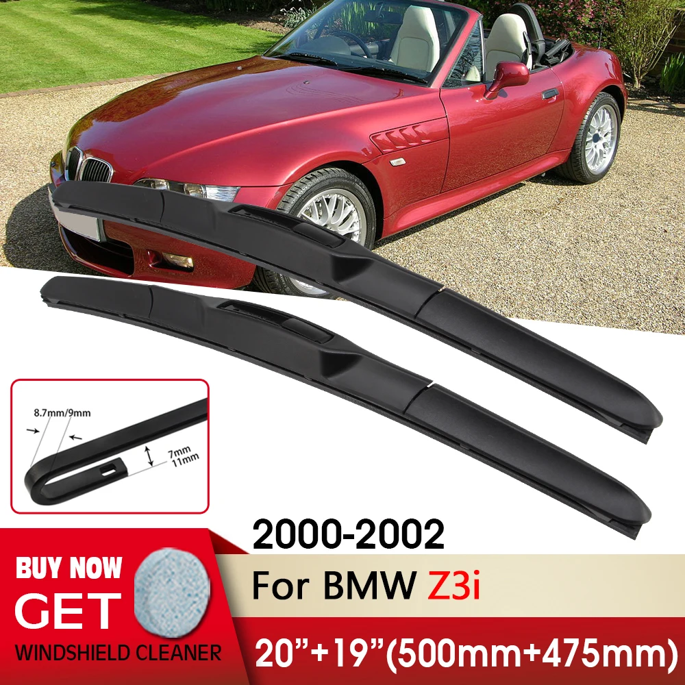 

Car Wiper RHD & LHD Front Wiper Blades 20"+19" For BMW Z3i 2000-2002 Fit U Hook Arm Windshield Windscreen Front Window