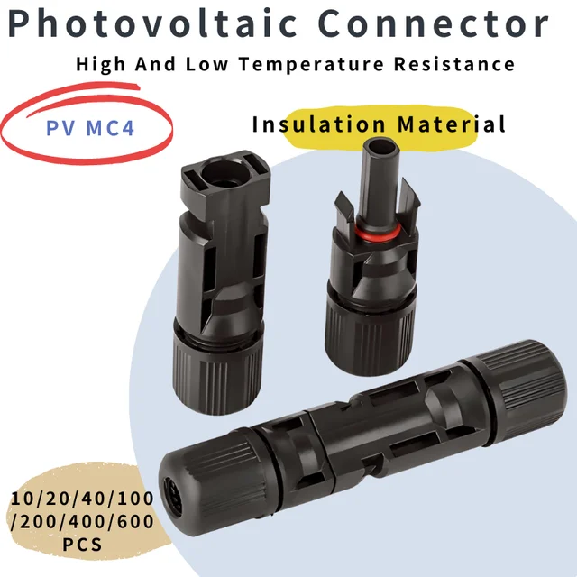 Kit de connecteurs de panneaux solaires 600/400/200/100/10 pièces, prise PV 1000V DC 30A, pour câble MC photovoltaïque 2.5/4/6 mm2 1