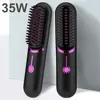 Wireless Hair Straightener USB Charging Wireless Straight Hair Comb 3 Temp Setting Hair Straightening Brush for Hairstyler Salon 4