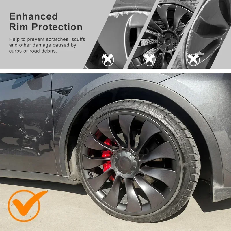 Rim Wheel Hub Protection Patch Protectors ABS Wheel Guard Covers Accessories For Tesla Model Y 21 Inch wheel hub covers,wheel hub caps