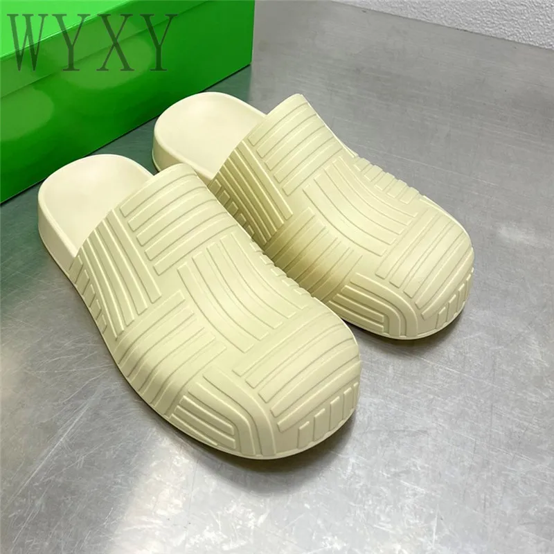 

Summer New Big Toe Striped Design Women's Slippers Round Toe Flat Heel Increased Thickness Fashion Casual Beach Slippers Woman