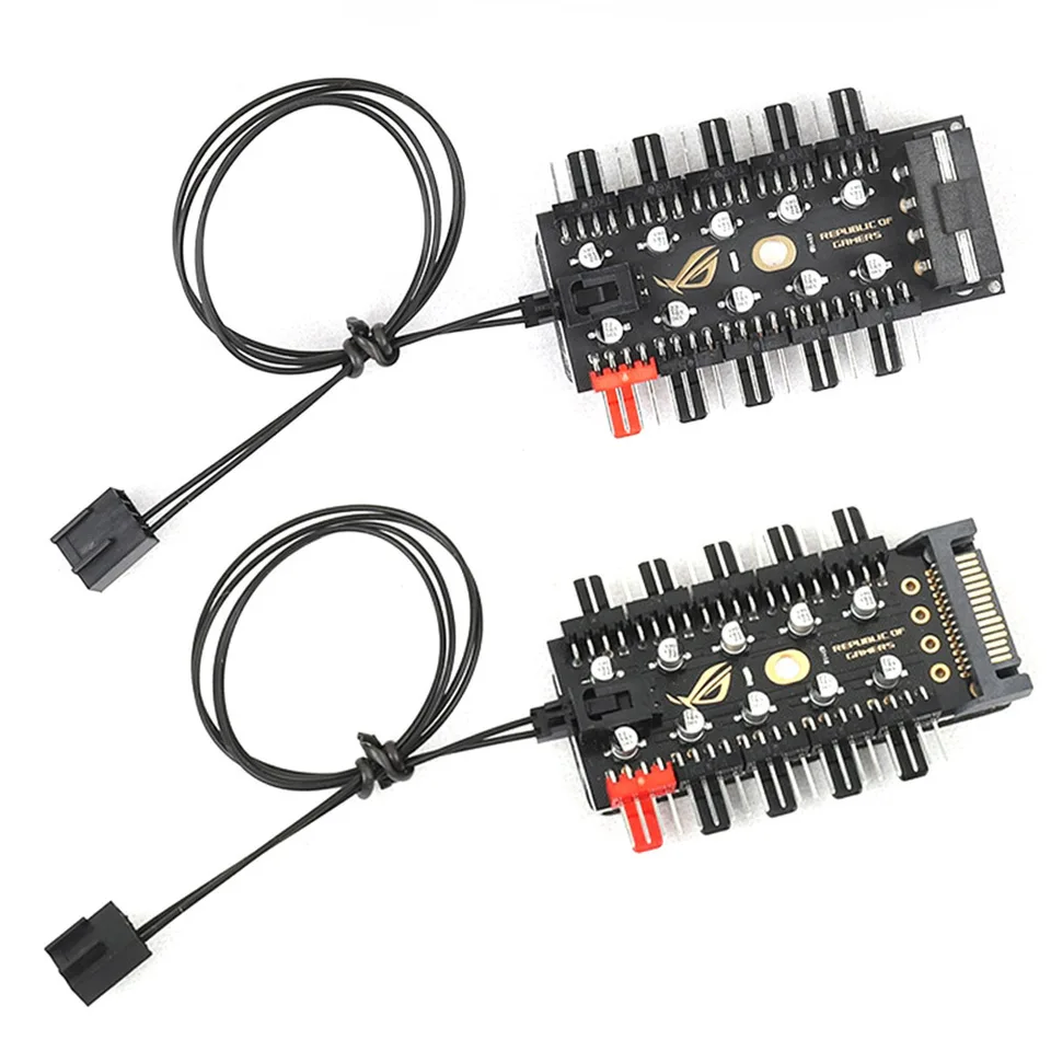4 Pin PC Fan Controller Hub Splitter Adapter