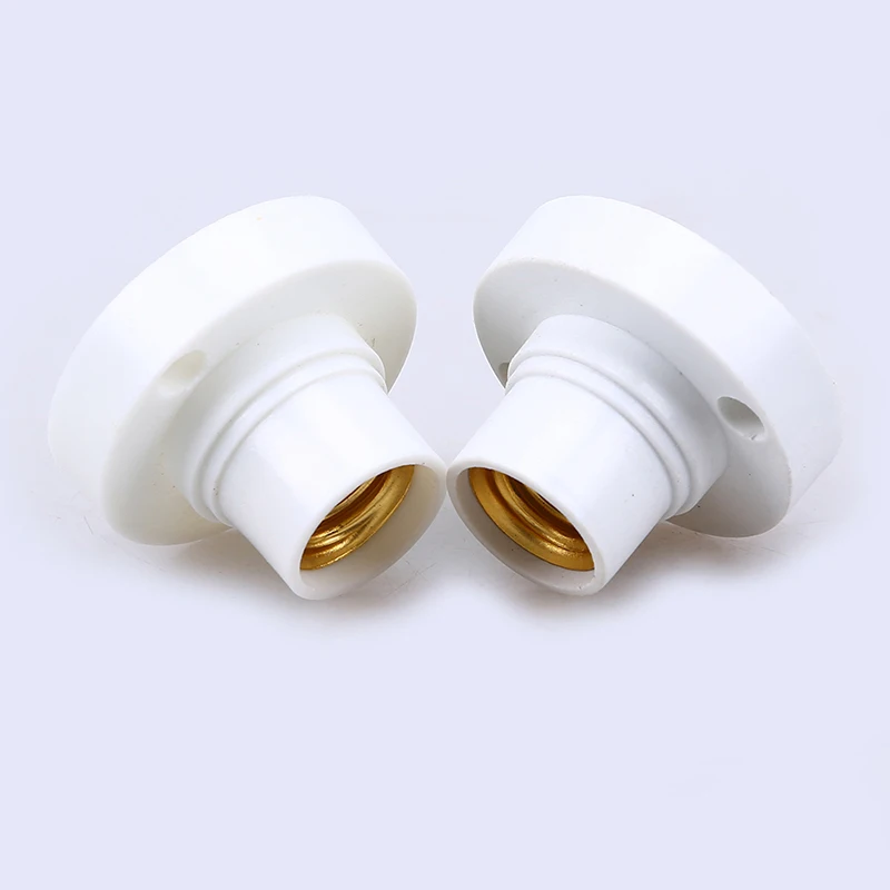 2/6pcs Round E14 White LED Lamp Screw Cap Socket White Ceiling Light Lamp Bulb Fixing Base Stand Light Bulb Holder