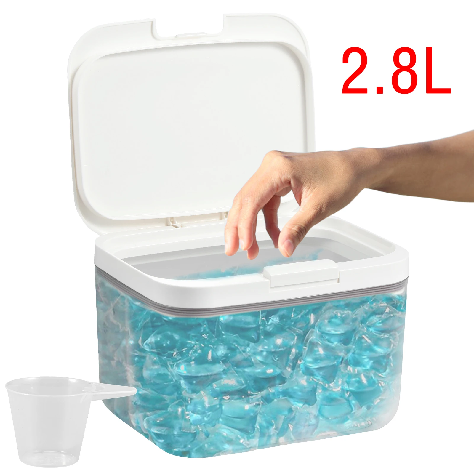 Large Capacity ABS Laundry Pods Storage Container