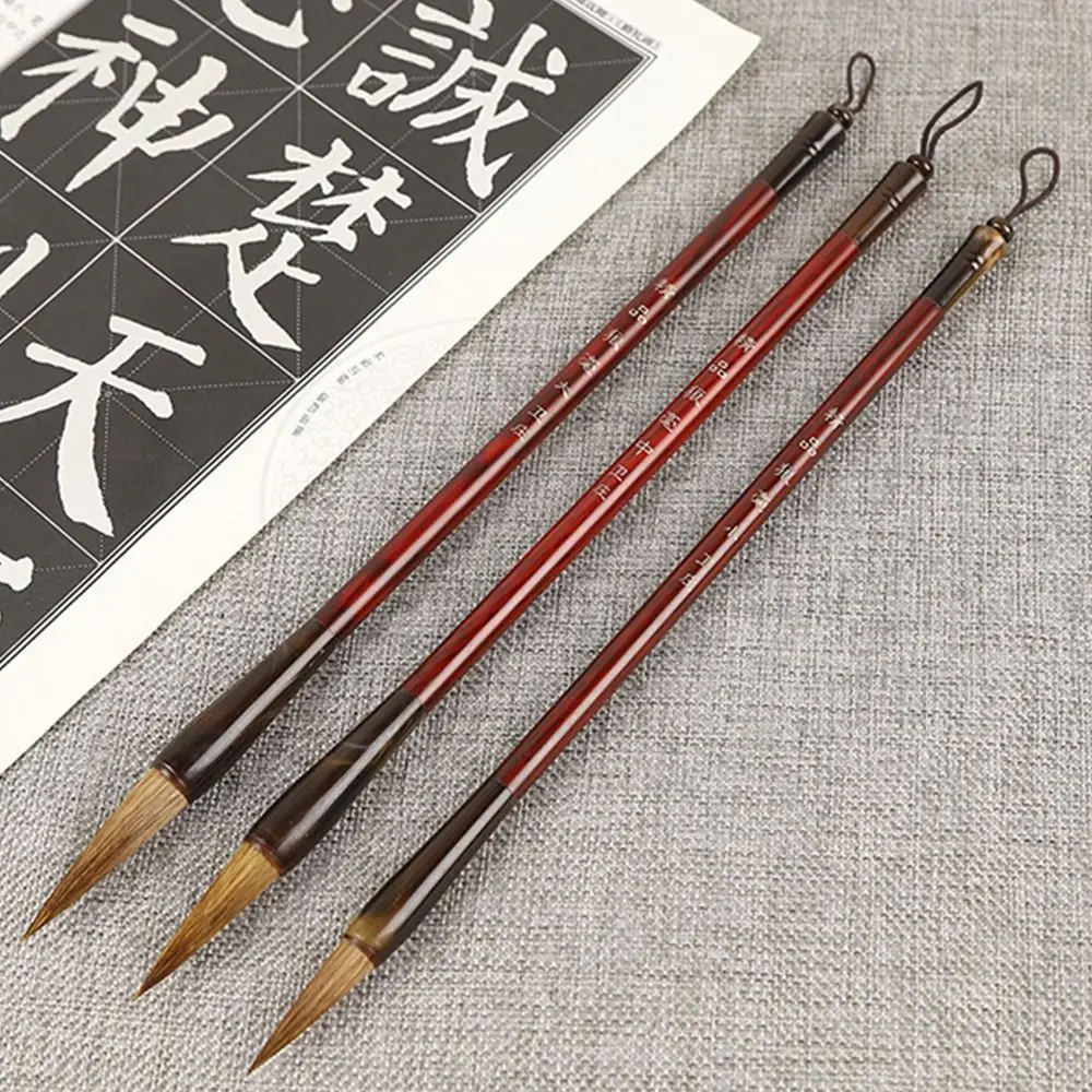 

Oil Watercolor Chinese Calligraphy Brush Copper Pipe Oil Painting Scriptures Writing Brush Wolf Hair Art Paint Brush