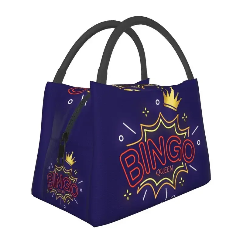 Rainha do bingo-lancheira para mulheres, lancheira portátil, à prova d'água, papel, refrigerador térmico, alimentos, isolados, para viagens, trabalho, pinic