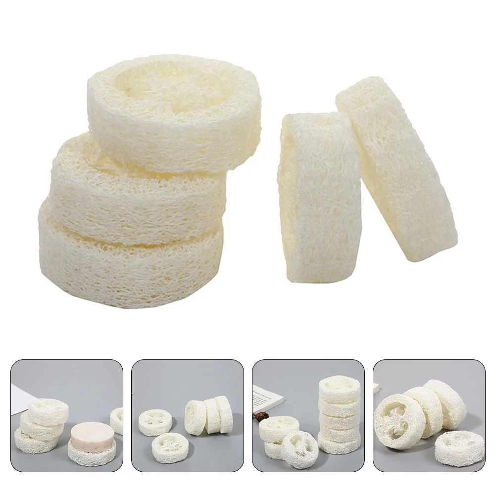 

5pcs Loofah Pad Soap Tray Soap Holder Bathroom Soap Organizer Loofah Scrubber