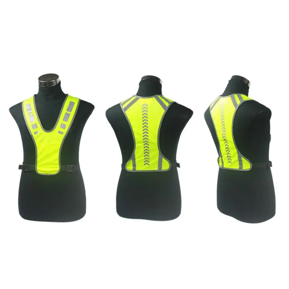 High Visibility Safety Vest Night Security Yellow Motorcycle Safety Jacket Traffic Car Reflective Clothing for Outdoor