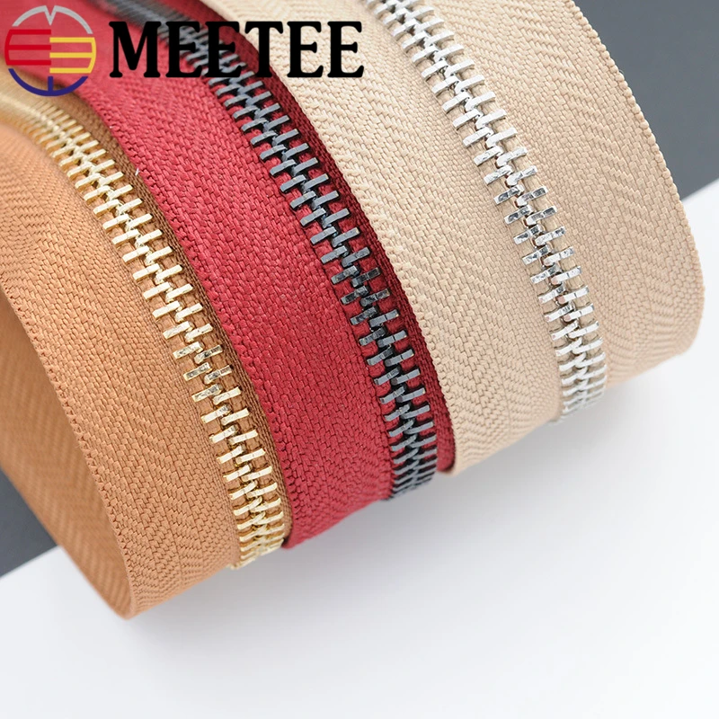 1/3yards Meetee 5 Metal Zippers Tapes For Sewing Garment Bags Clothes