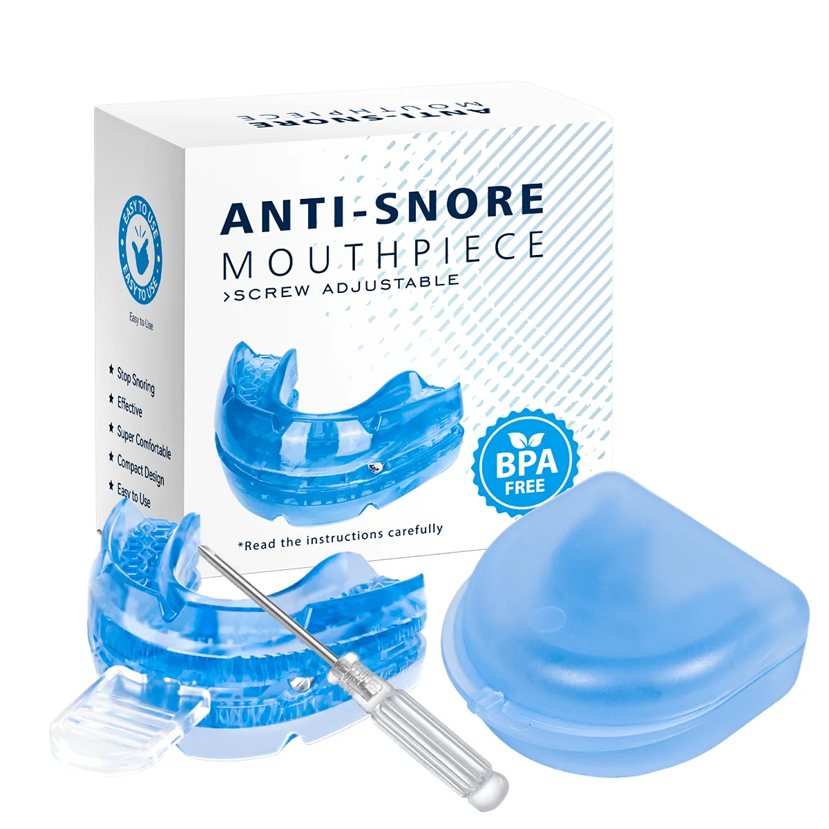 Anti Snoring Mouth Guard Adjustable Improve Sleeping Anti-Apnea Teeth Bruxism Stop Device
