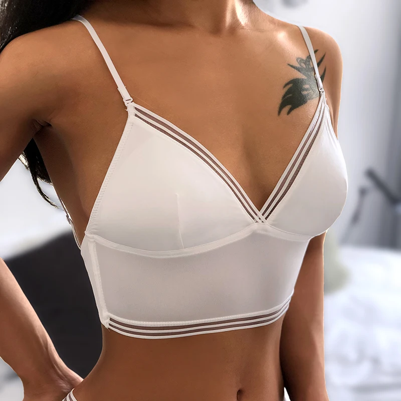 

Ice Silk Backless Women Underwear Top Bras For Women Sexy Bralette Lingerie Seamless Wire Free Breathable Bra Intimates