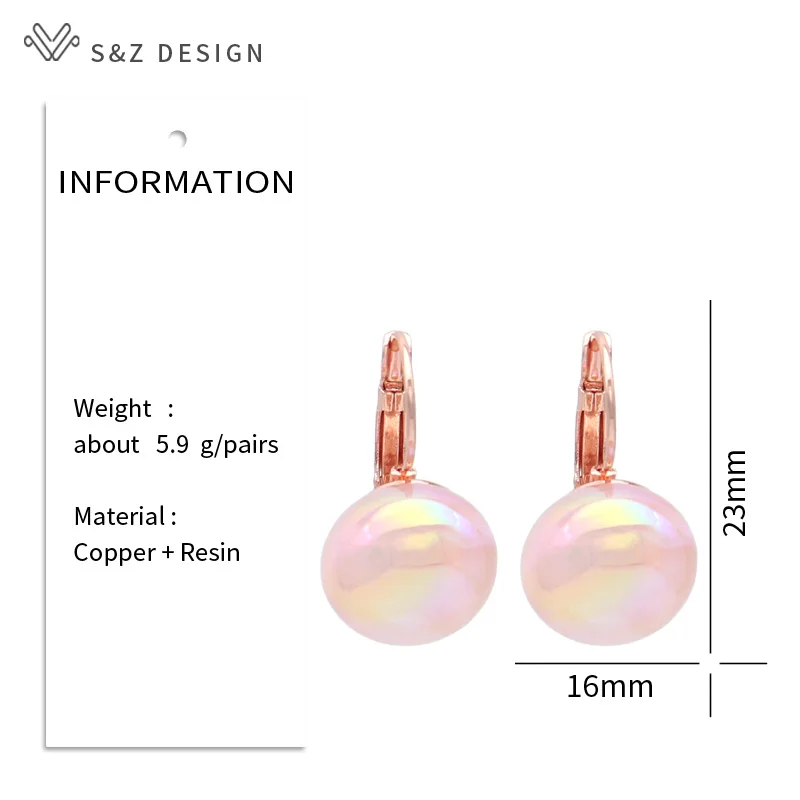 S&Z DESIGN New Fashion 585 Rose Gold Color Round Beads Dangle Earrings For Women Temperament Party Jewelry Trendy Gift