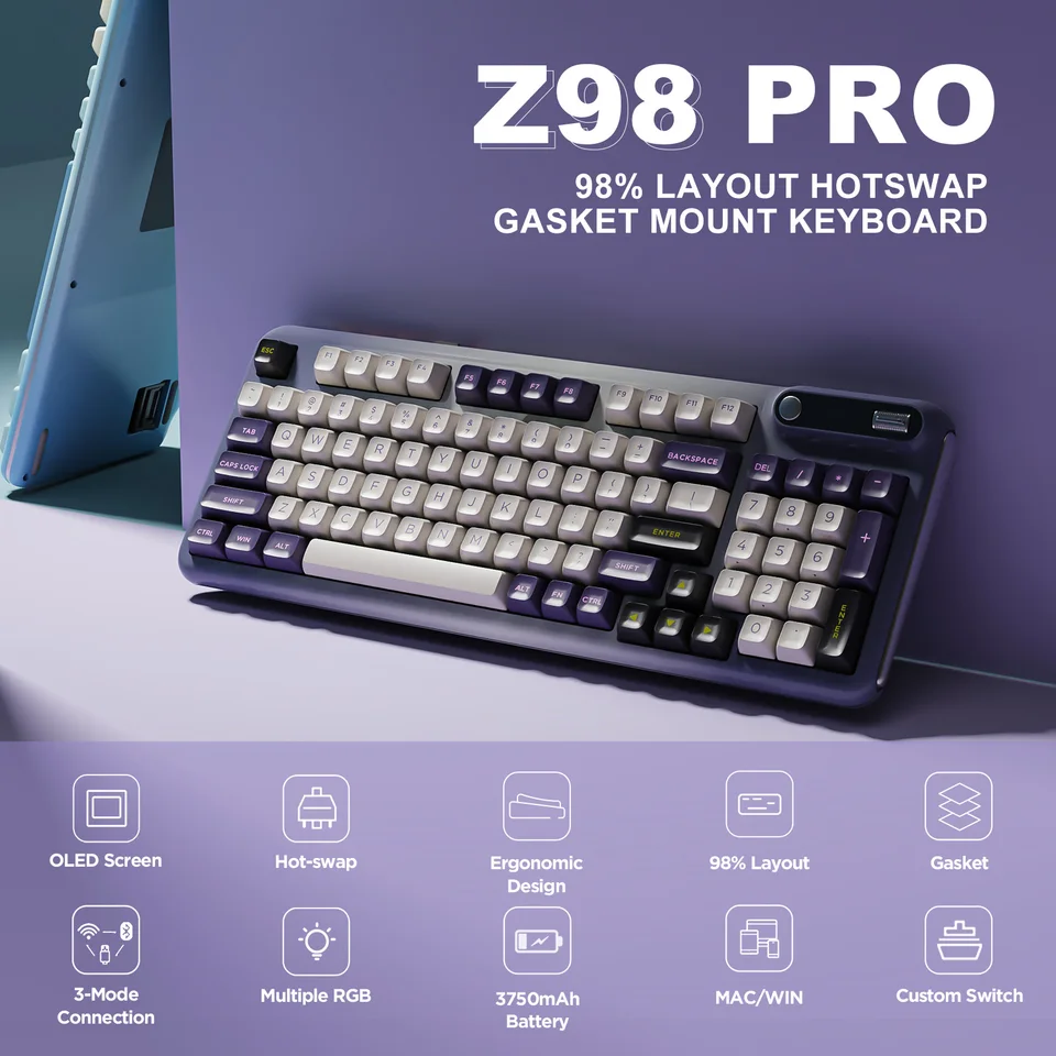 【製造終了品】Kzzi Z98 PRO ワイヤレス/有線 ゲーミングキーボード KZZI Z98 Pro – YUNZII KEYBOARD
