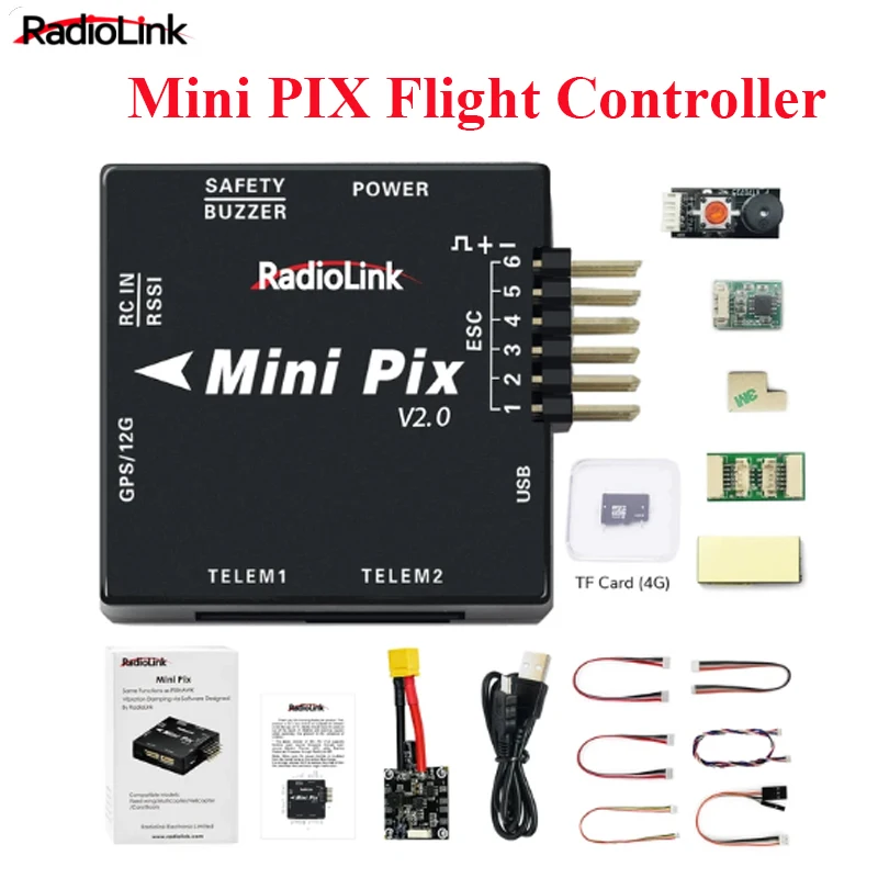 

Radiolink Mini PIX V1.2 Flight Controller M10N GPS TS100 SE100 GPS Same as Pixhawk FC for FPV Racing Drone Helicopter Airplane