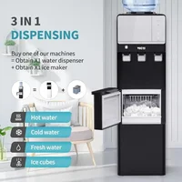 3-in-1 Water Dispenser Hot Cold Ice Maker 27LBS Daily Child Safety Lock High Efficiency Silent Operation 2
