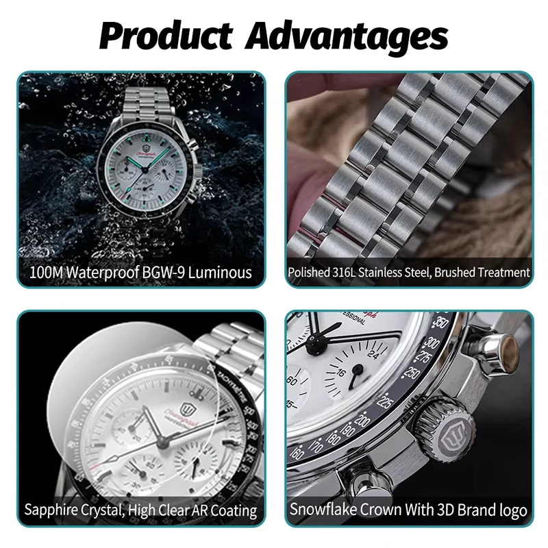 Watchdives WD1863 New Dial Chronograph Watch VK63 Sweep Movement