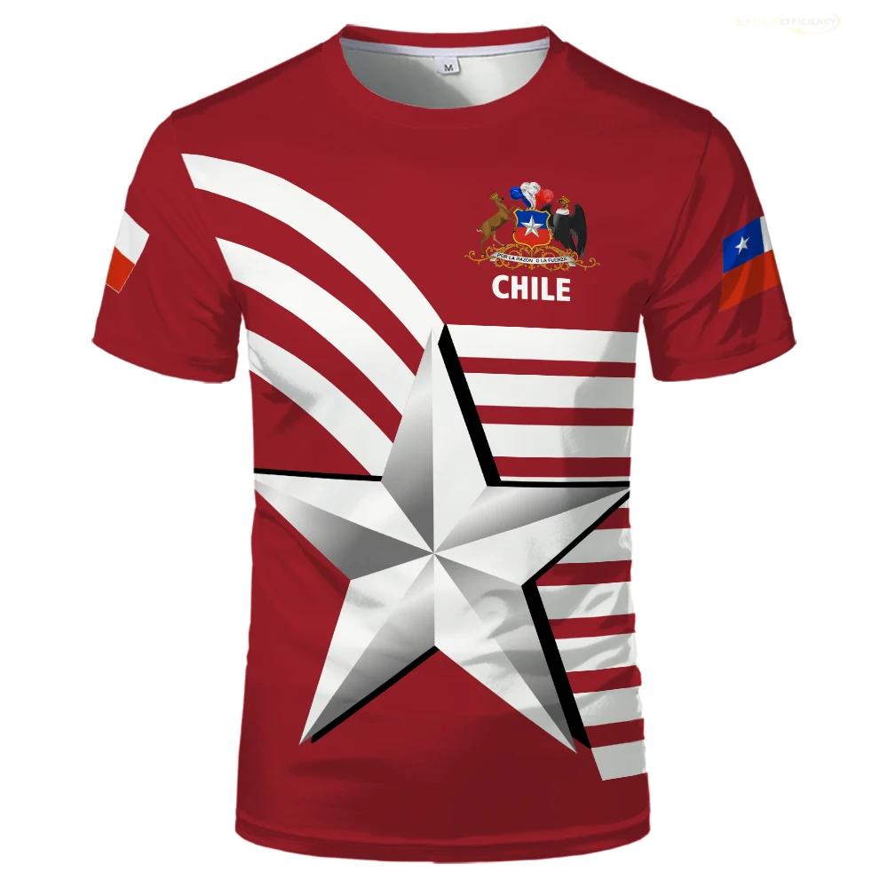 Chile Abzeichen 3d gedruckt Männer T-Shirt Mode chilenische Flagge Grafik Frauen T-Shirt lässig übergroße O-Ausschnitt Harajuku Kinder Jungen Tops T-Shirt – Detail 10
