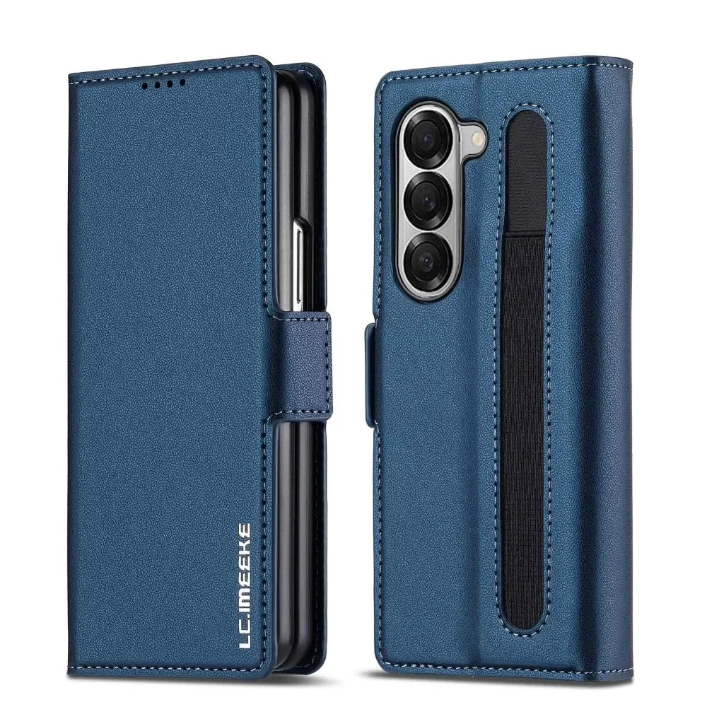 Premium Business Leather Flip Case with Pen Holder and Card Slots