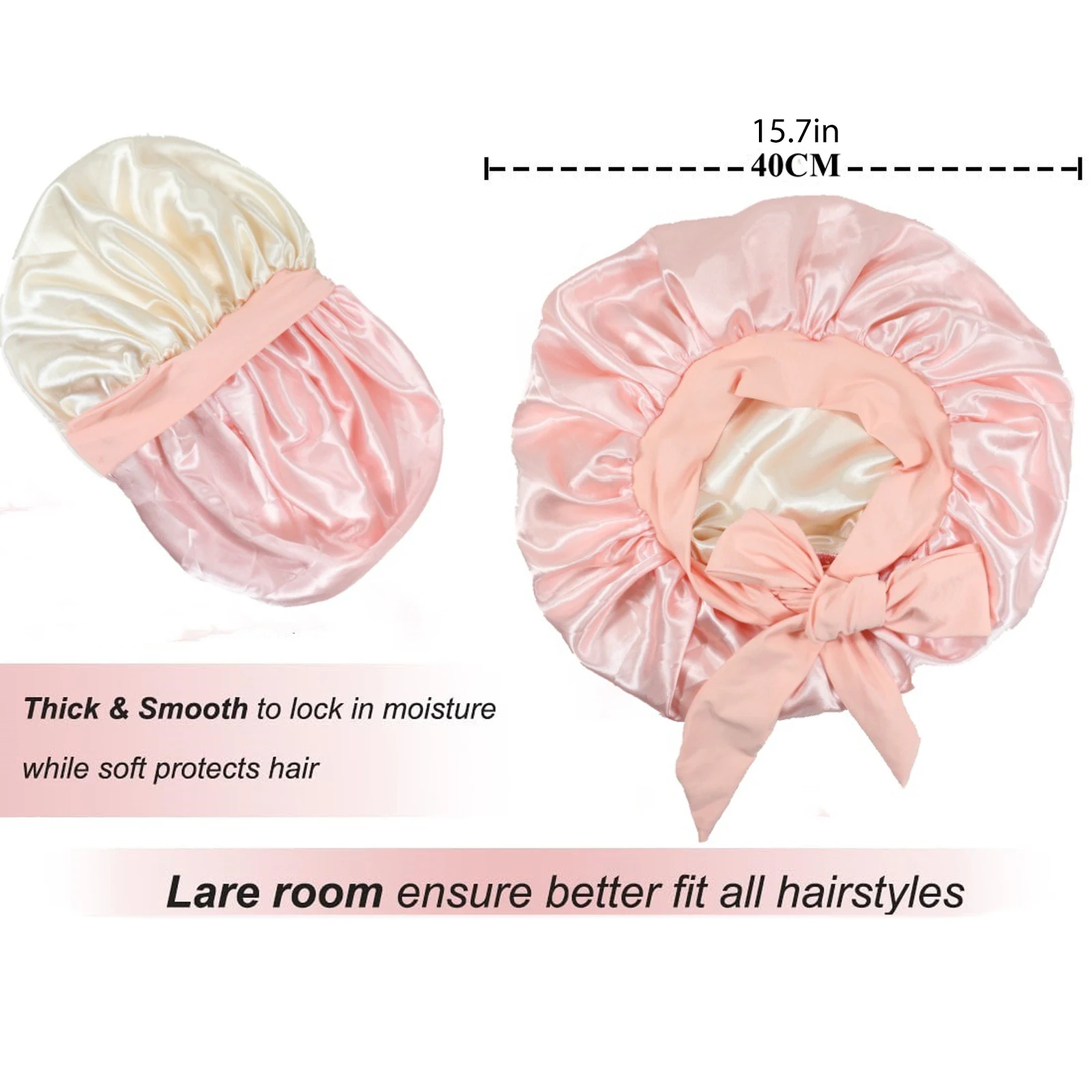 Women's Fashion Bonnet Soft Silk Smooth Double Layered Button Adjustable Hair Hat For Daily Home Comfortable Sleep Hat 3